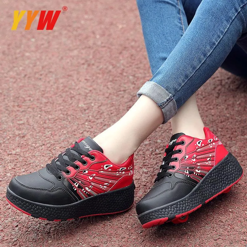 Children Junior Roller Skate Kids Pink Sneakers With Two 2021 Girls Wheels Adult Casual Boys Shoes Eur 31-42_voghion.com