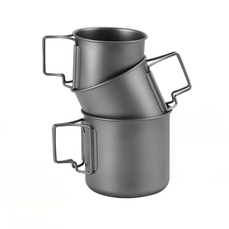 Pure Single-layer Mug, Foldable And Portable Outdoor Titanium Water Picnic Camping Travel Tea Cup, Coffee Cup_voghion.com