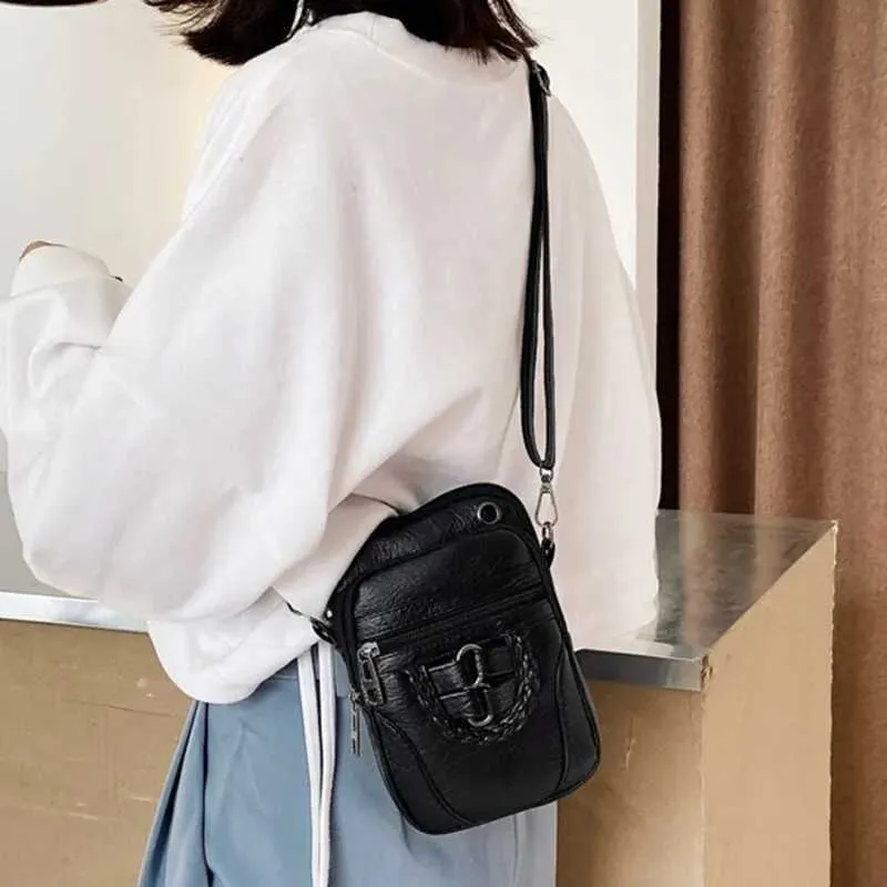 PU Leder Kleine Frauen Schulter Vintage Crossbody Geldbörse Handy Tasche Mode Weiche Handtasche PurseC241021_voghion.com
