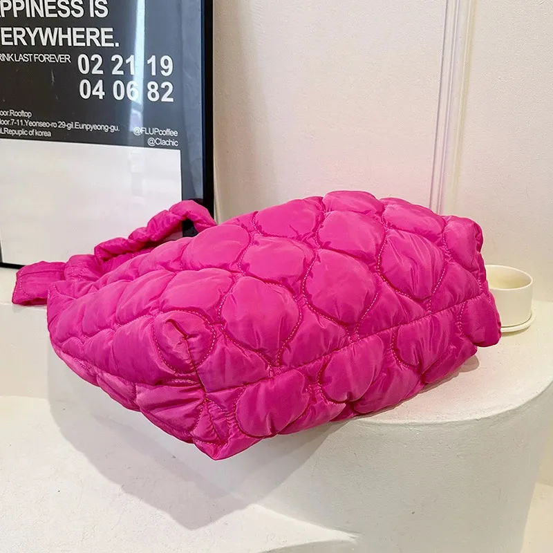14barevná nylonová prošívaná taška s uzlovým ramenním popruhem, kabelka, velká kapacita, crossbody taška, dámské psaníčka 240823_voghion.com