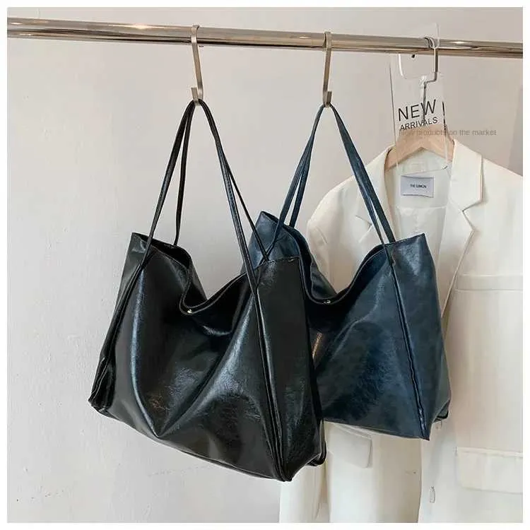Casual Pu Leather Shoulder Bag Solid Colour Tote For Women_voghion.com