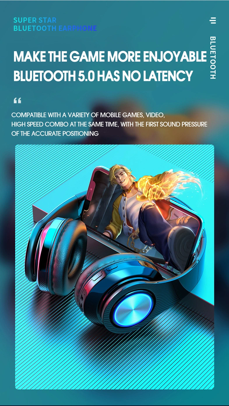 Wireless Bluetooth Headphones With Led Lights For Gaming And Music_voghion.com
