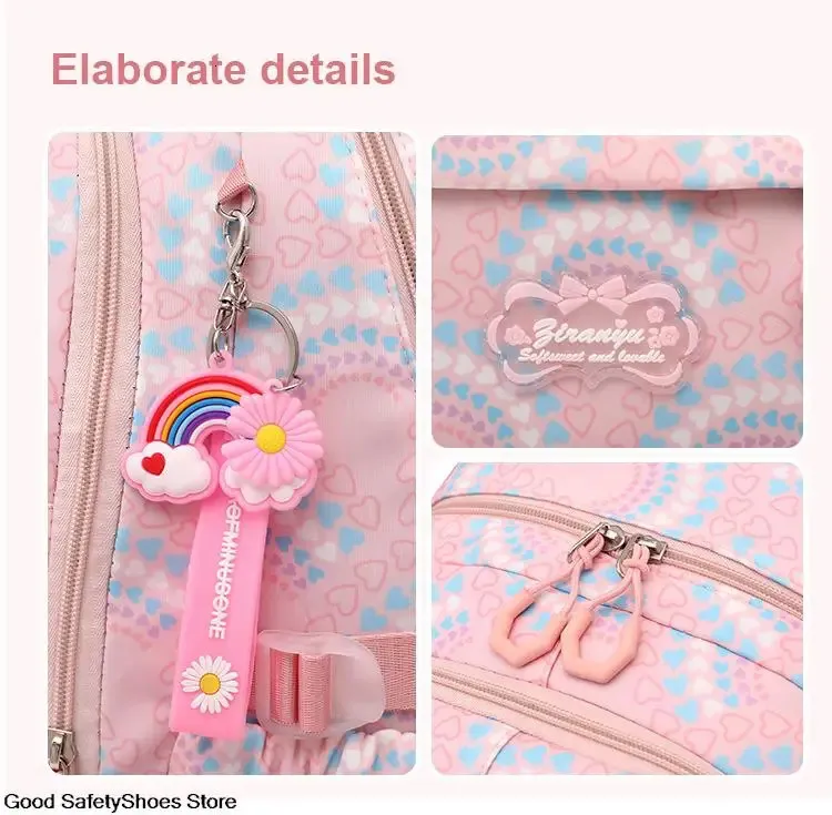 Borse a rotelle per ragazze Zaino Zaini impermeabili per bambini con ruote Trolley per scuola media Zaino Lage 240314_voghion.com
