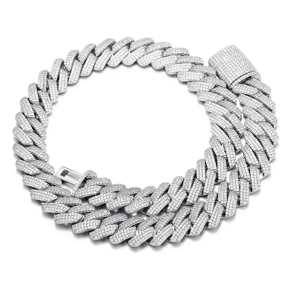 collana a catena a maglie cubane di moda firmata per uomo 3 file di diamanti moissanite bling 20MM catene girocollo larghe ghiacciate_voghion.com
