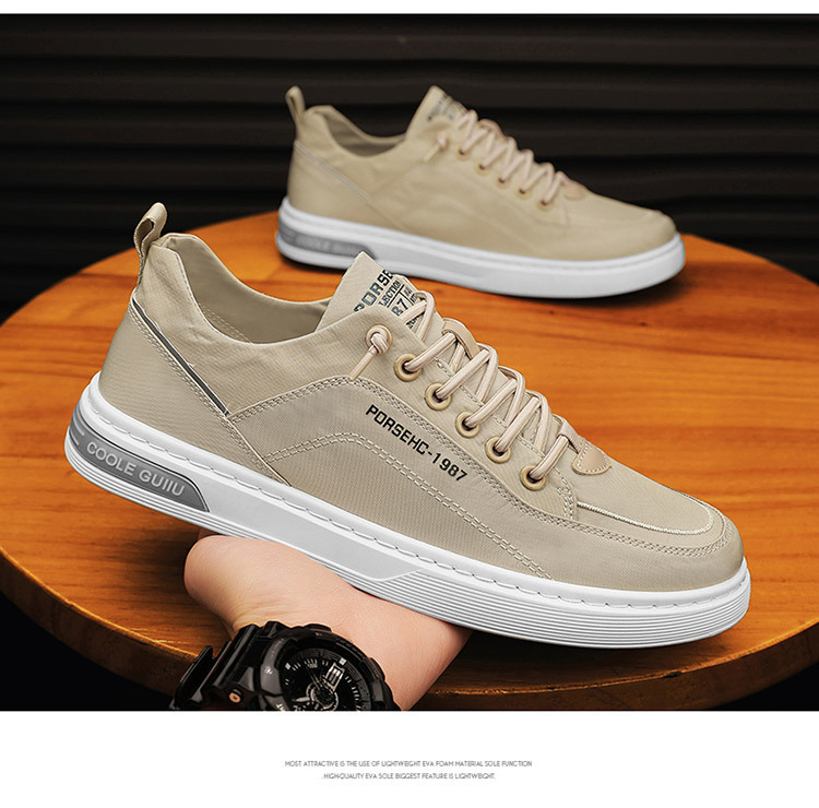 Men's Breathable Casual Canvas Slip-On Shoes For Summer - Lightweight Comfortable Sneakers With Round Toe & Rubber Sole_voghion.com