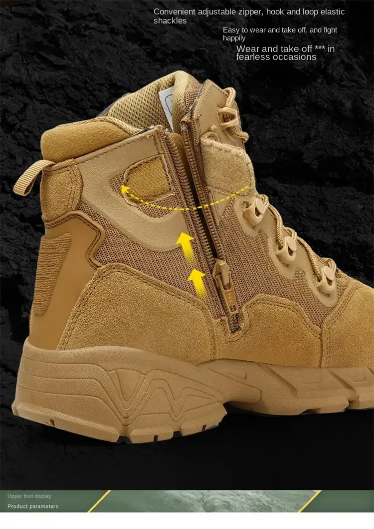 Genuine Leather Tactical Boots Breathable Ankle Boots For Men_voghion.com