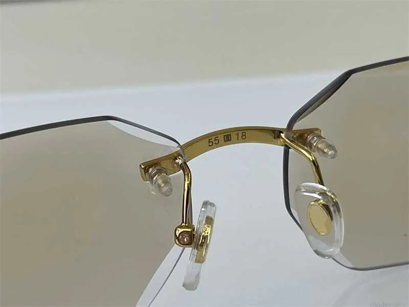 Designer Sunglasses Men Pochromic Glasses Fashion Brand Frameless Style Dia Cut Lens Man Vintage Retro Designers_voghion.com