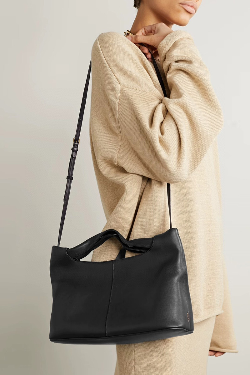 The * row New Cowhide Shopping Lunch Box Underarm Bag, Advanced and Minimalist Sofia, One Shoulder Crossbody Leather_voghion.com