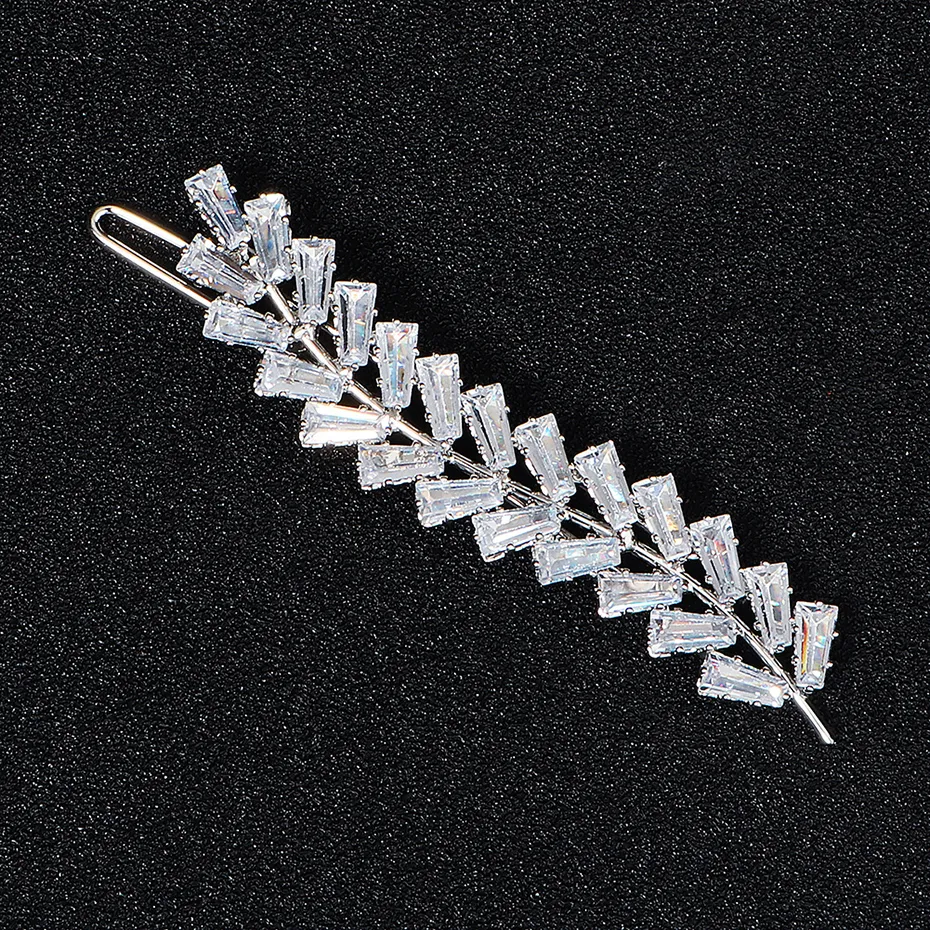 Miallo Modische Haarspange mit Zirkonia, Blatt-Clips für Frauen, Accessoires für Brautjungfern, Hochzeit, Haarschmuck, Party, Braut_voghion.com