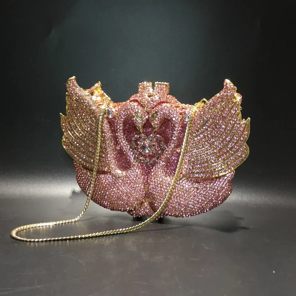 XIYUAN RosaPretoAzulDourado Cristal Noite Clutches Bolsa Oca Mulheres Metal Clutch Bolsa Casamento Festa Baile Jantar_voghion.com