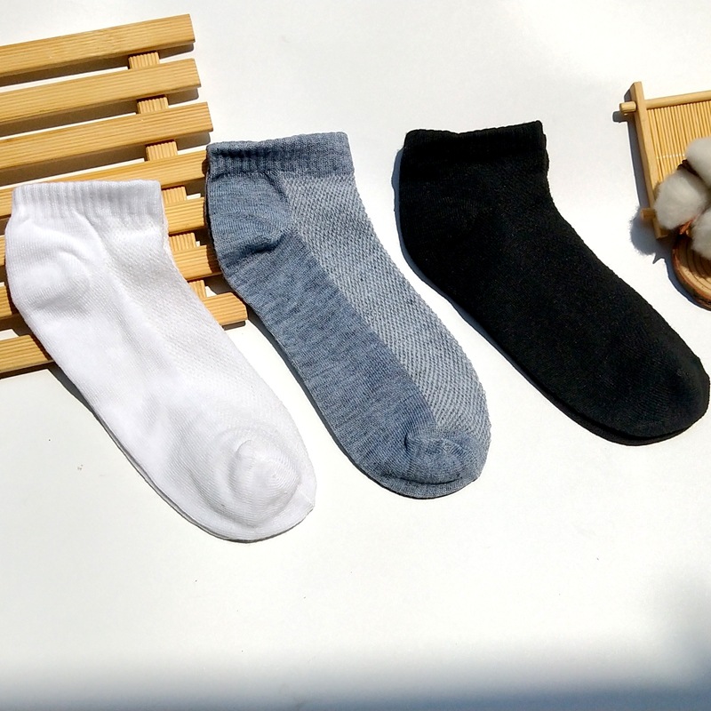 2025d Solid Color Mesh Summer New Low-Cut Boat Cotton Casual Men's Socks_voghion.com