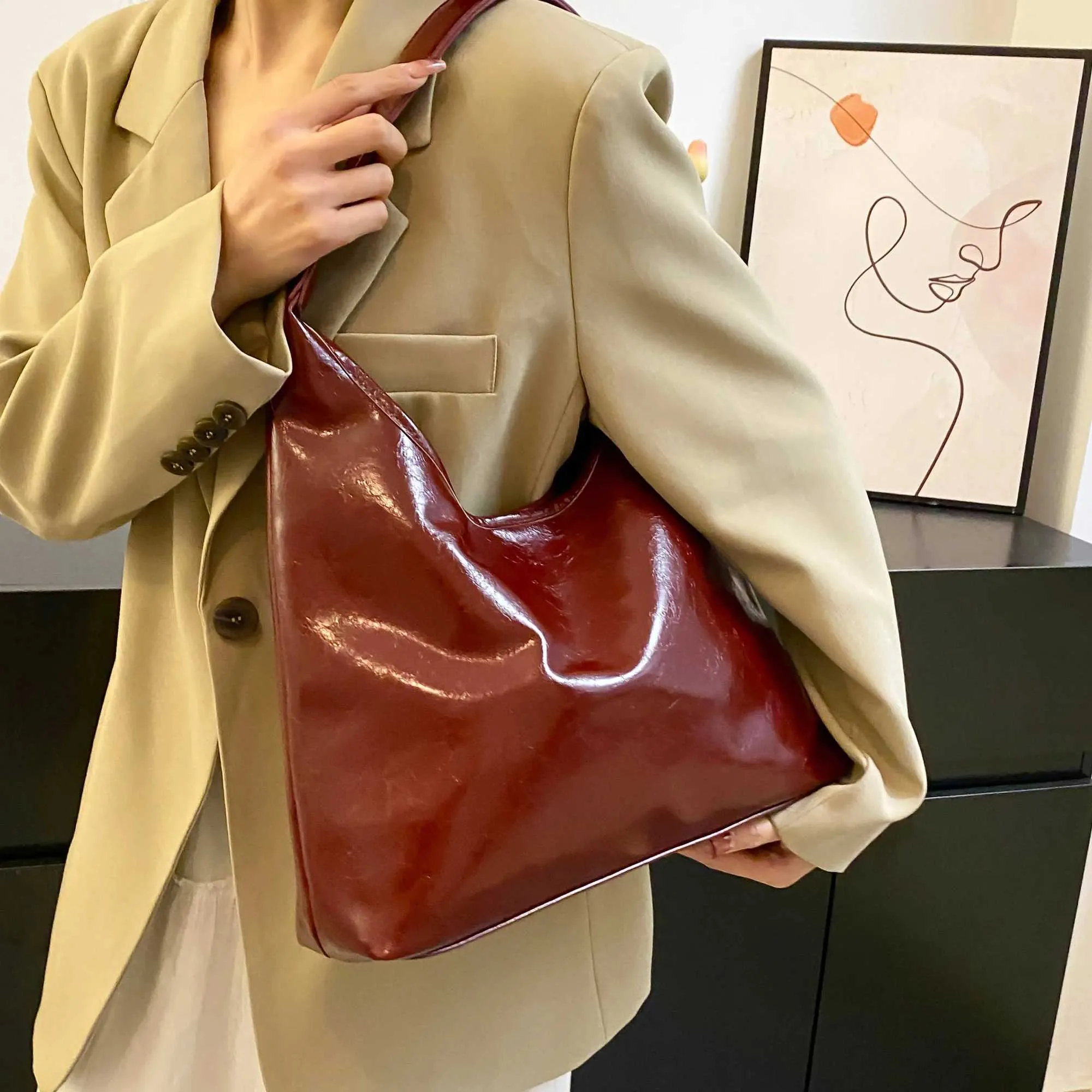 Stijlvolle dames schoudertas elegante handtas voor shopping_voghion.com
