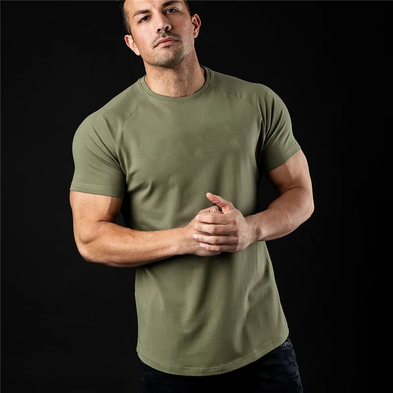 Men's T-Shirts Plain T Shirt Men Fashion Tee Shirts Summer Cotton Short Sleeve Tshirt Fitness Mens Gym Clothing Casual Sports T Shirts 230606_voghion.com