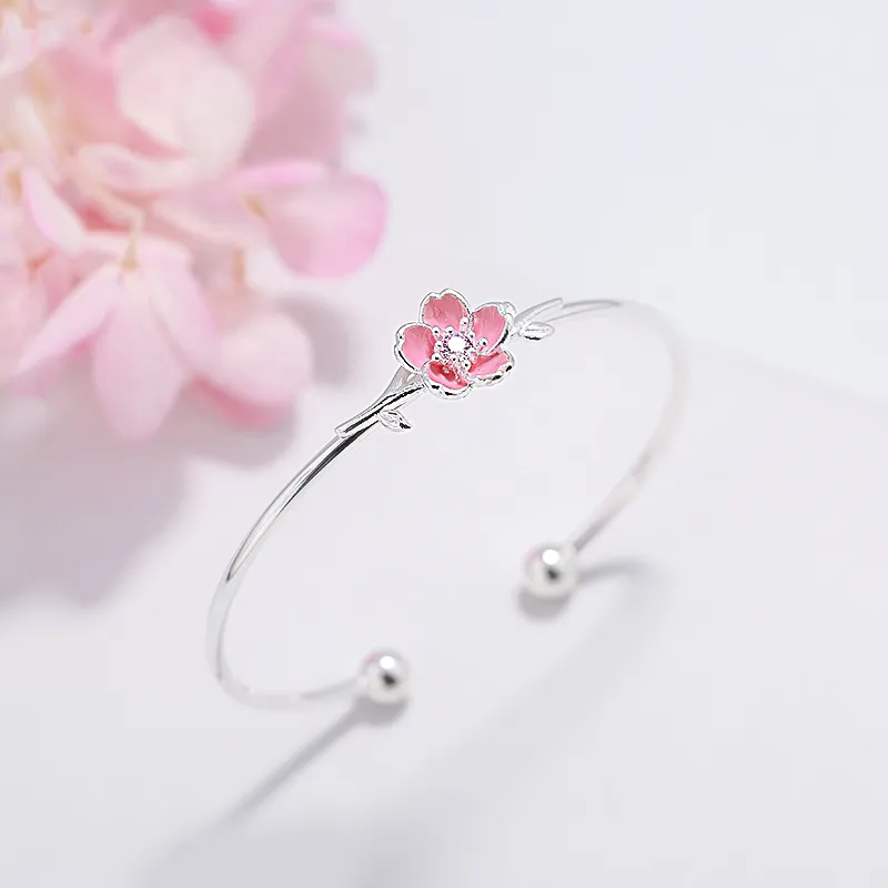 Brazalete Ruifan de moda con flores rosas, brazaletes abiertos para mujeres, niñas, bodas, fiestas, regalos de joyería de moda_voghion.com