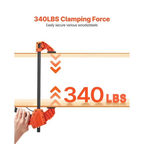 Quick-grip F-clamp Bar Clamps For Woodworking 2-pack Orange Black_voghion.com