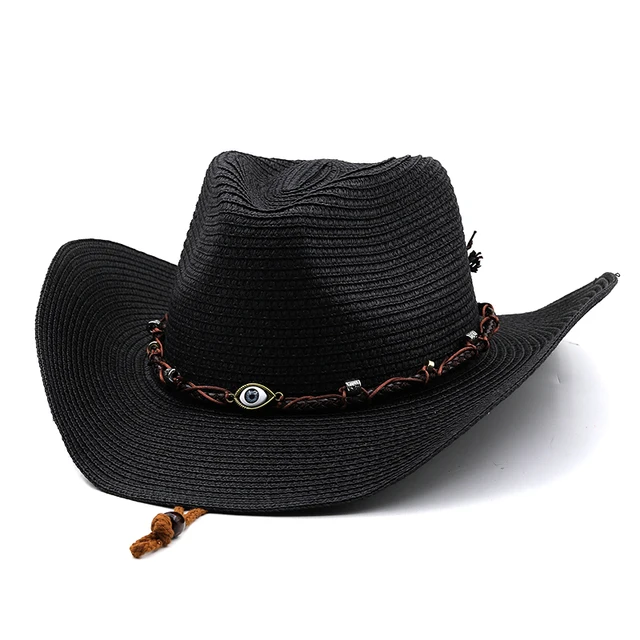 New Arrivals Summer Western Cowboy Men Women New Fashion 2024 Outdoor Beach Sun Caps Straw Hat Sombrero Hombre Cowgirl Jazz Cap_voghion.com