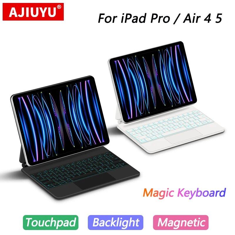 TrackPad Magic Keyboard For iPad Pro 11 2022-2018 Air 5 4 10.9 Air4 Air5 Tablet Case Arabic Hebrew French German Portuguese_voghion.com