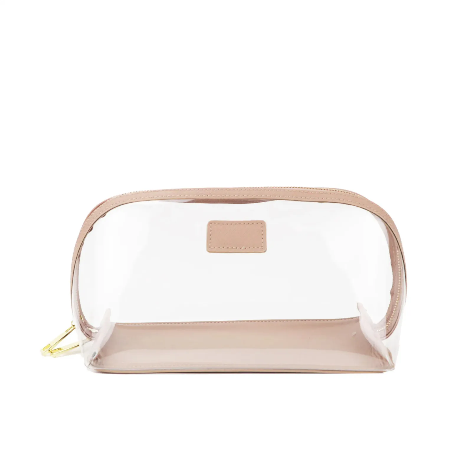 Set da viaggio in vera pelle personalizzato, porta pennelli da trucco impermeabile, borsa cosmetica portatile in PVC trasparente TPU 240805_voghion.com