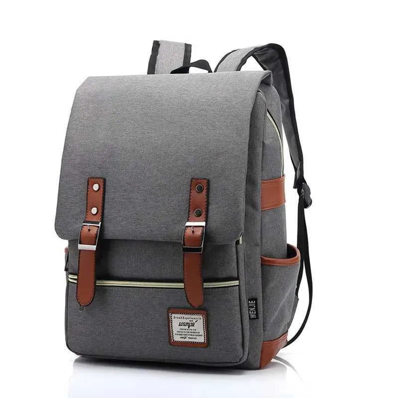 Vintage 16 zoll Laptop Rucksack Frauen Leinwand Männer leinwand Reise Freizeit Rucksäcke Retro Casual Tasche Schule Taschen Für_voghion.com