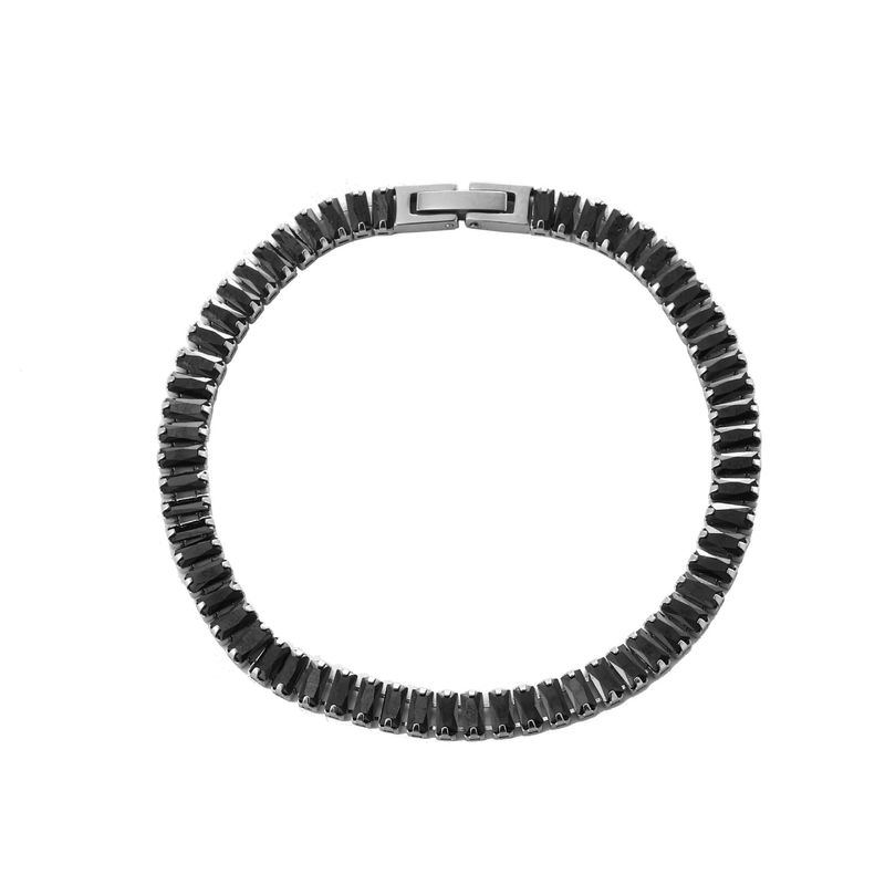 Titanium Zircon Herre Rustfrit Stål Herre Tennisarmbånd Dame Smykker_voghion.com