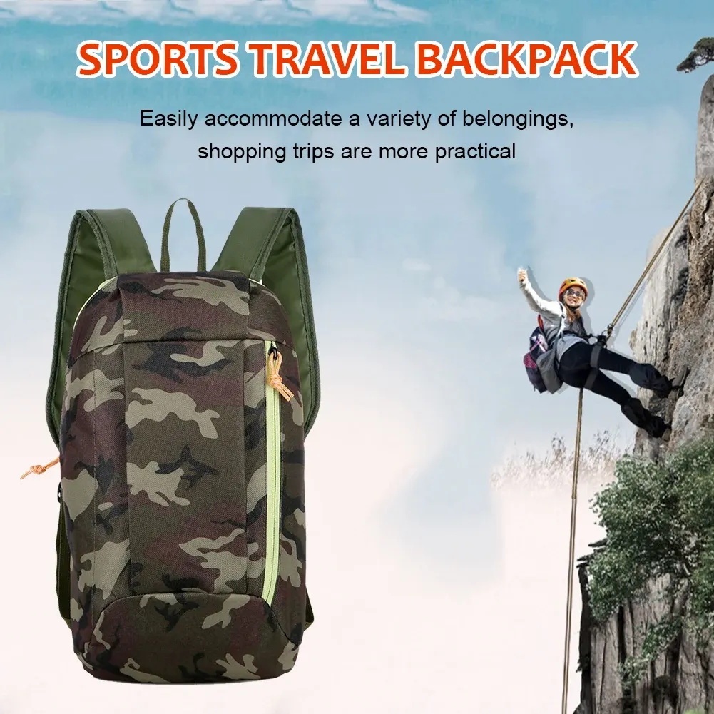 Outdoor Sports Lightweight Camouflage Backpack Travel Bag Zipper Adjustable Belt Camping Mountaineering Men Ladie_voghion.com