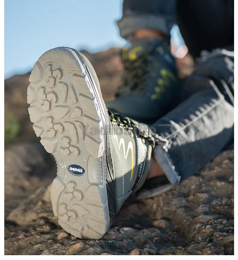 Für Sicherheit Wasserdichte Sicherheit Knöchel Schuhe Anti-smashing Stahl Kappe Kappe Winter Männer Bau Arbeit Stiefel a60c_voghion.com