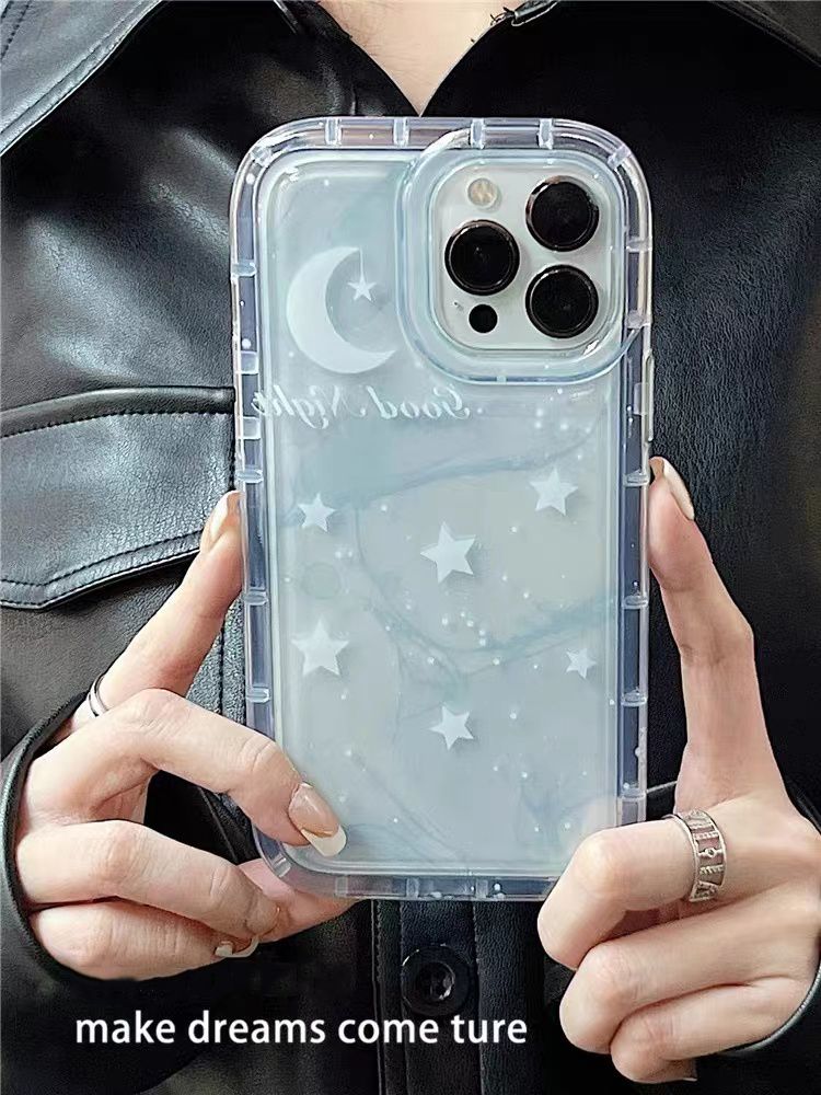 Realme Note 50 10 9 8 PRO 5G C55 C53 C51 C35 C33 C31 C30 C30S C25Y C21Y C20 C11 8i 7i 7 C25 C12 C15 Narzo 50 50i 50A Funda blanda con airbag y estrellas lunares_voghion.com