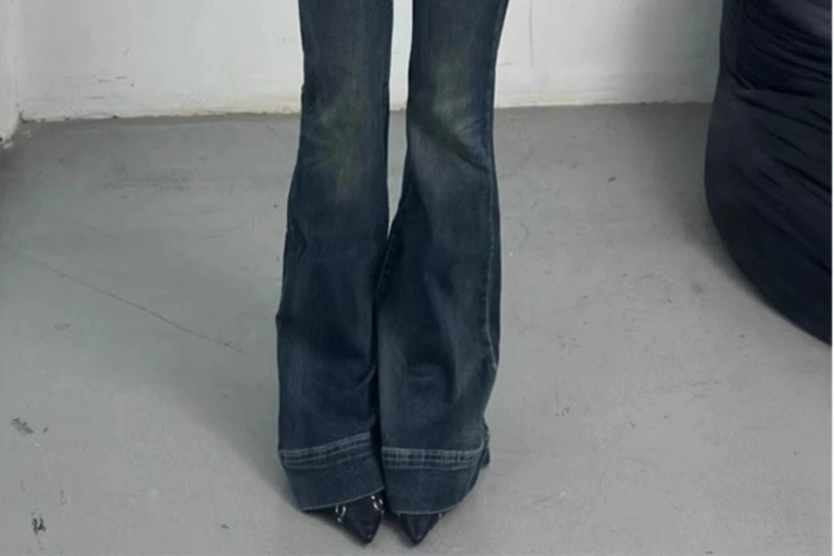 Damen Jeans Mit Schlag Für Den Sommer Modische Denim Hose_voghion.com