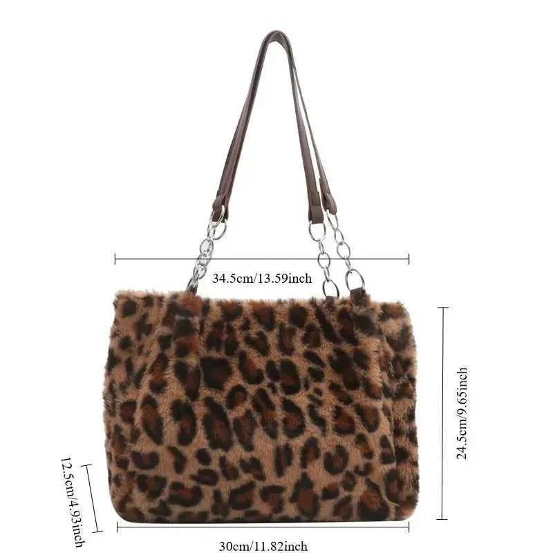 Designer Leopard Print Shoulder Bag Large Capacity Women Handbag_voghion.com