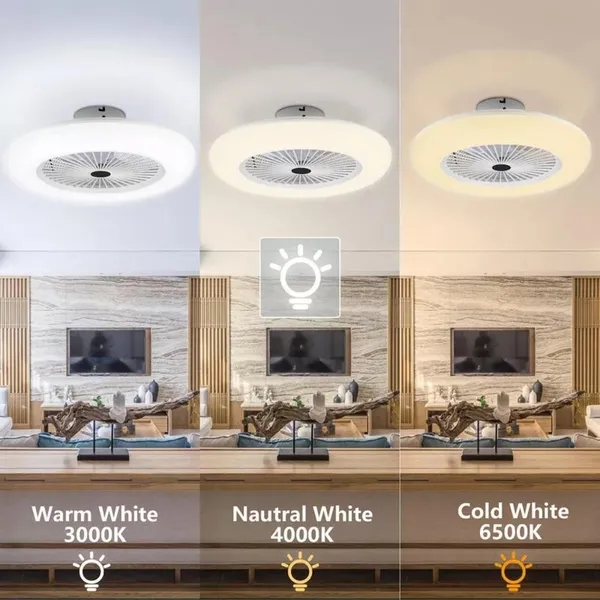 Ceiling Fan With Remote Control And LED Lighting E27 Lamp_voghion.com