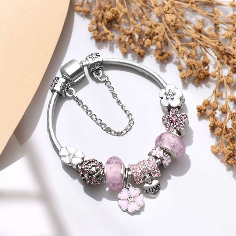 Bracciale charm in acciaio inossidabile con perline smaltate_voghion.com
