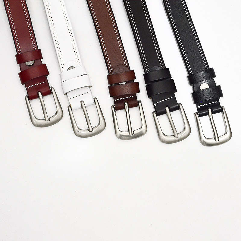 Cintura coreana classica da donna in pelle bovina alla moda con cuciture laterali, cintura per pantaloni con fibbia casual in pelle a due strati_voghion.com