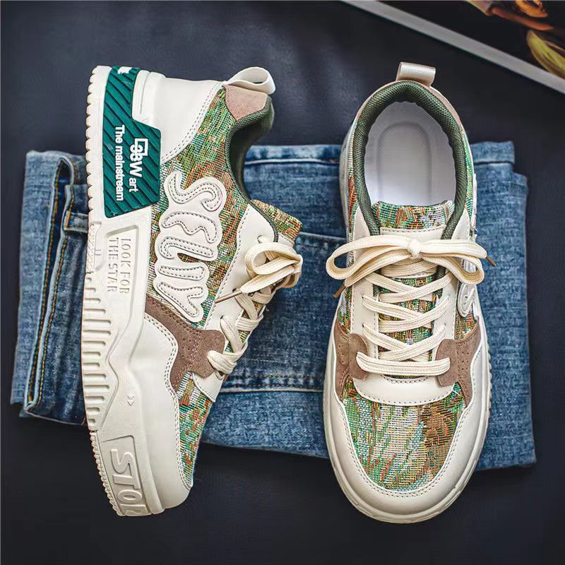 China-Chic Herren 2024 Neue Sommer Atmungsaktive Vielseitige Kleine Beliebte Casual Board Dickbesohlte Rutschfeste Sportschuhe_voghion.com