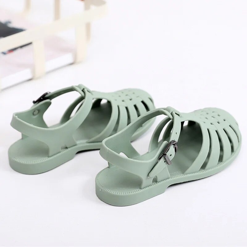 Summer Children Sandals Baby Girls Toddler Soft Non-slip Princess Shoes Kids Candy Jelly Beach Shoes Boys Casual Roman Slippers_voghion.com