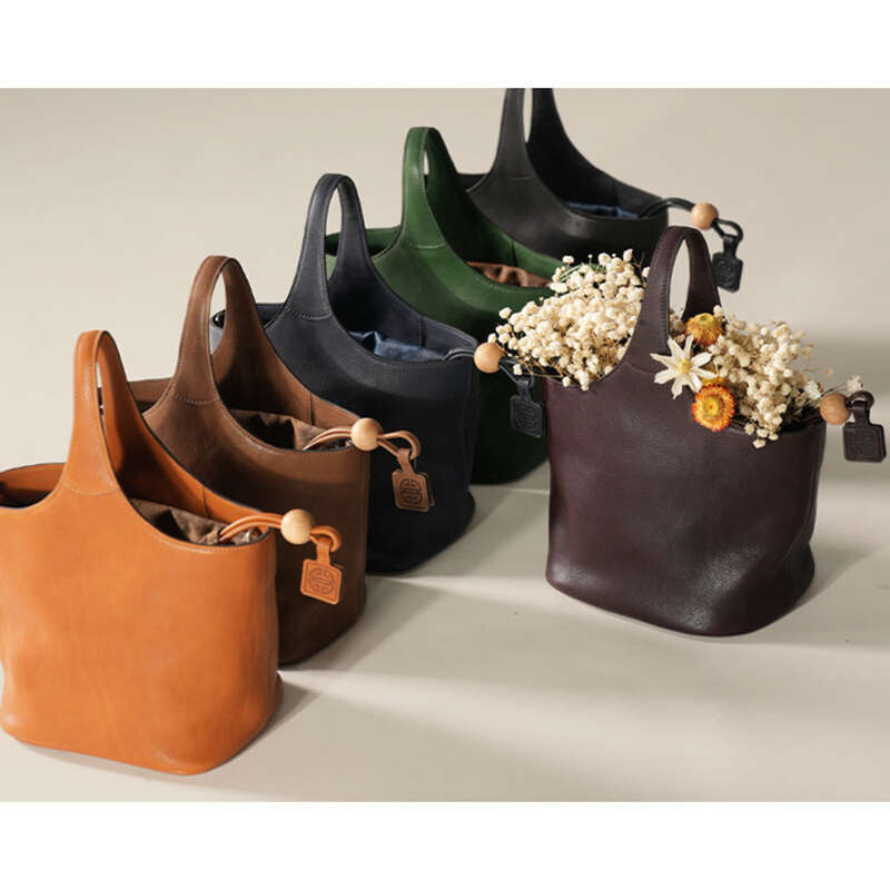 Nischen-Blumen-Tragetaschen, Beuteltaschen, pflanzlich gegerbte Damentaschen_voghion.com