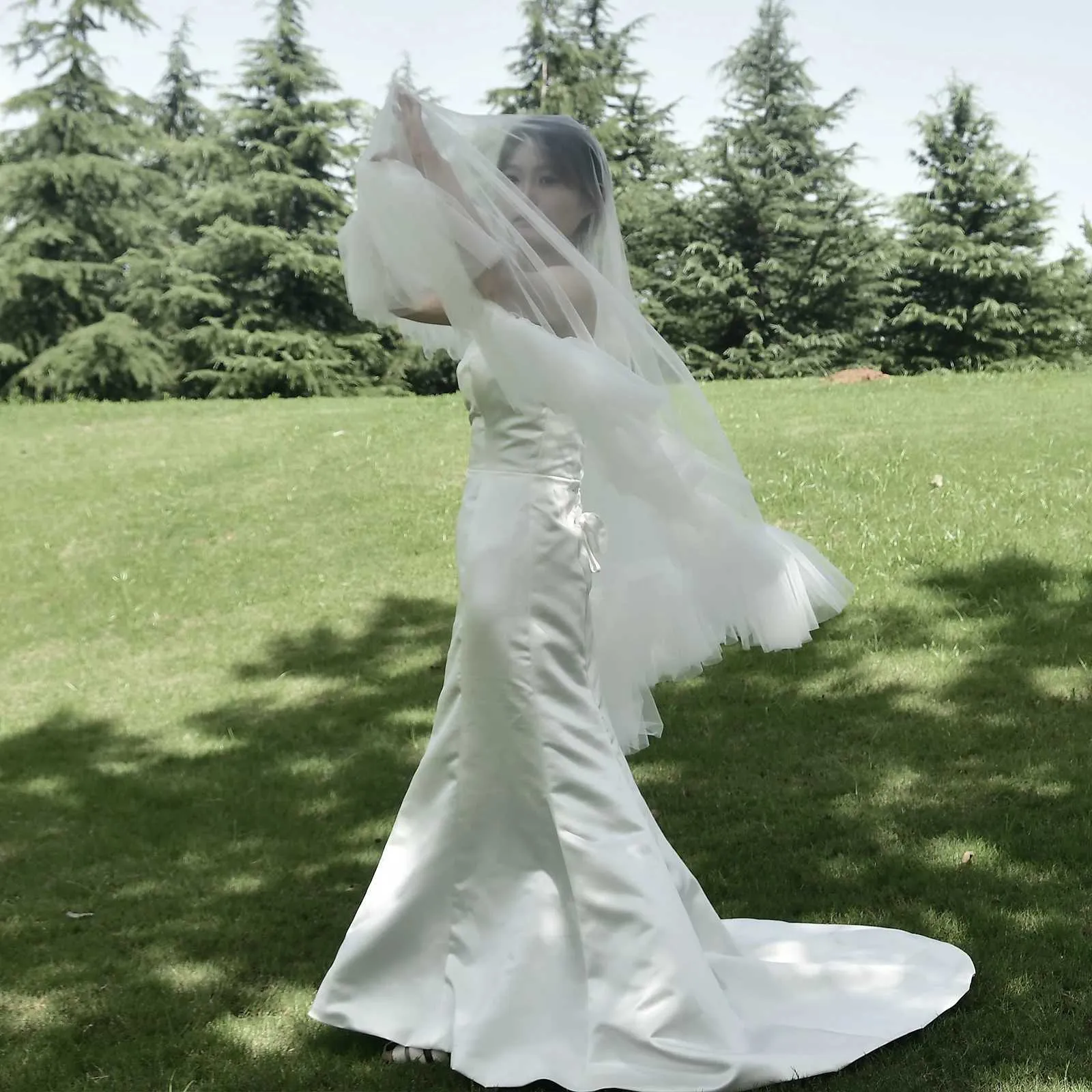 Velo da sposa corto a 2 strati con gioielli, copri viso, velo lungo fino al gomito, accessori per capelli da sposa di Halloween._voghion.com