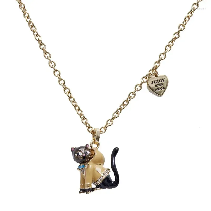 Chains Niche Enamel Jewelry Sweater Chain Autumn Cute Pet Animal Black Kitten Long Necklace For Woman Trend_voghion.com