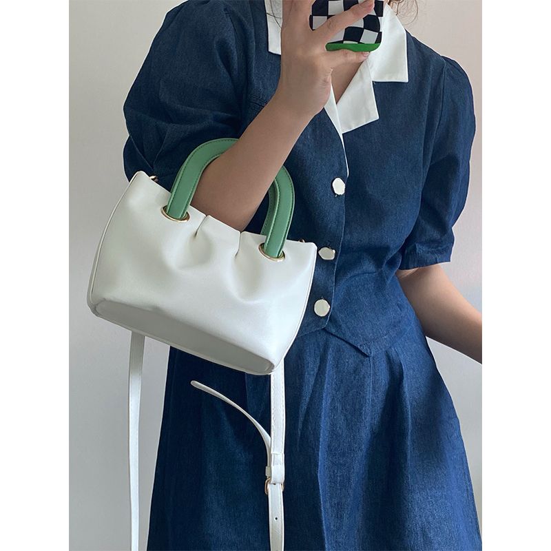 Kleine gruppe plissiert cloud crossbody frauen in 2024, neue sommer, kontrast farbe, handtasche für mädchen, trendy_voghion.com