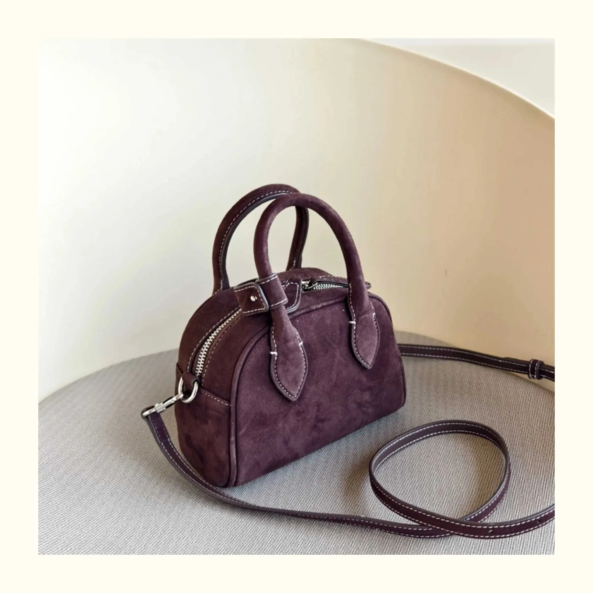 Suède pillow crossbody tas dames retro echt lederen handtas_voghion.com