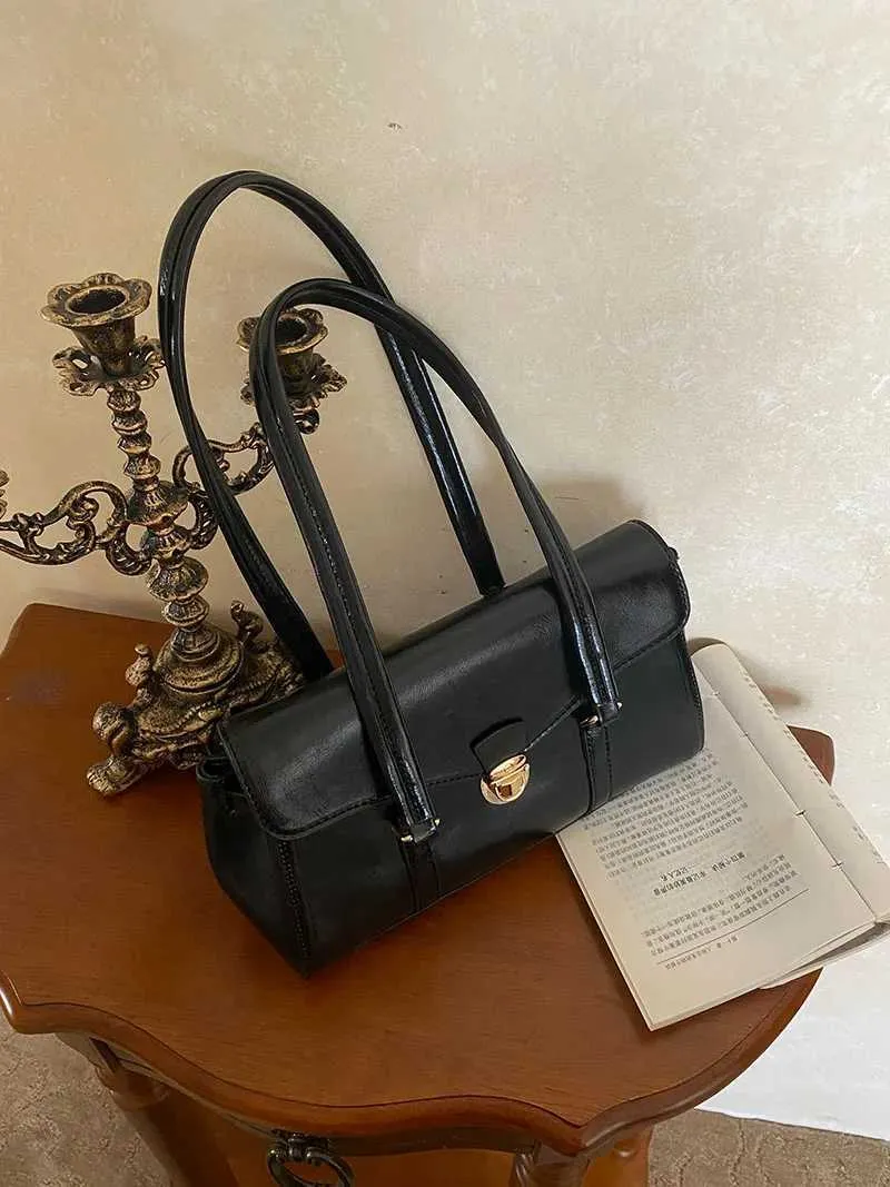Geantă de umăr vintage pentru femei, din PU, solidă, de înaltă calitate, cu clapă, subraț, capacitate mare, cu mâner zilnic, pentru femei, agrement_voghion.com