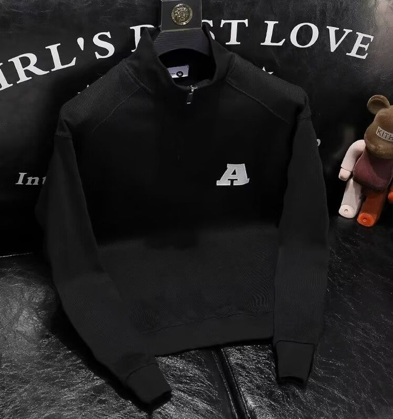 Suéter de cuello alto medio con letras bordadas, estilo coreano, parte superior inferior, abrigo de punto informal de marca de moda para primavera y otoño_voghion.com