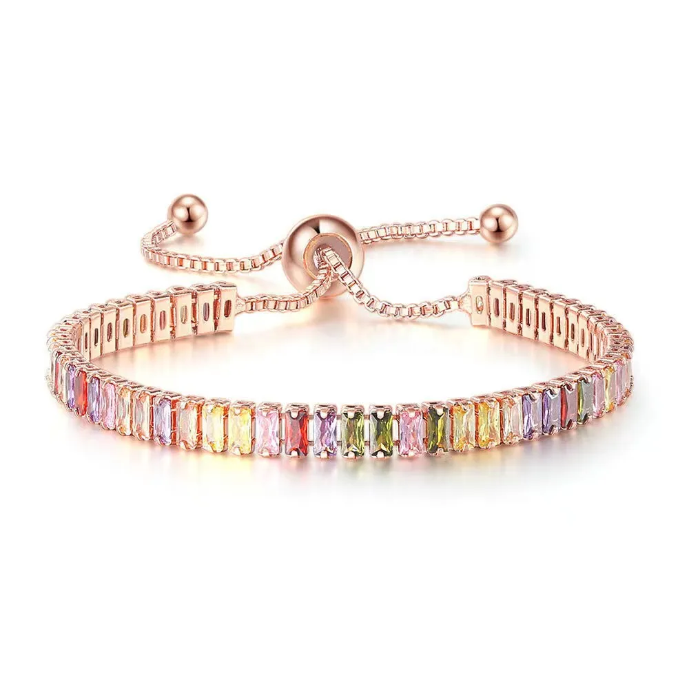 Multi-color Adjustable Charm Bracelet For Women Gold Stainless Steel_voghion.com