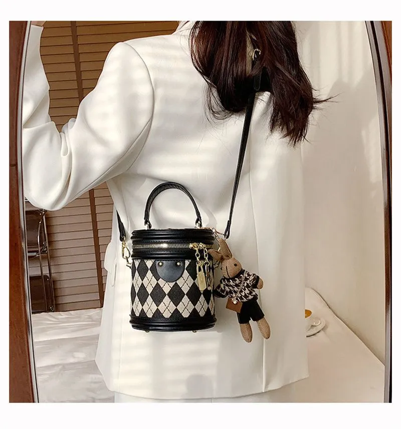 Borsa firmata, spedizione gratuita, borsa a secchiello alla moda Dia Grid, borsa a mano, borsa a tracolla per donna._voghion.com