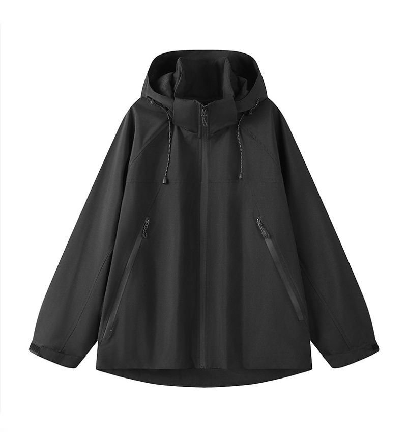 Herbst Herren Kapuzenjacke Winddicht und Wasserdicht Sturm Pärchen Lockere Freizeitjacke Trendy Top_voghion.com