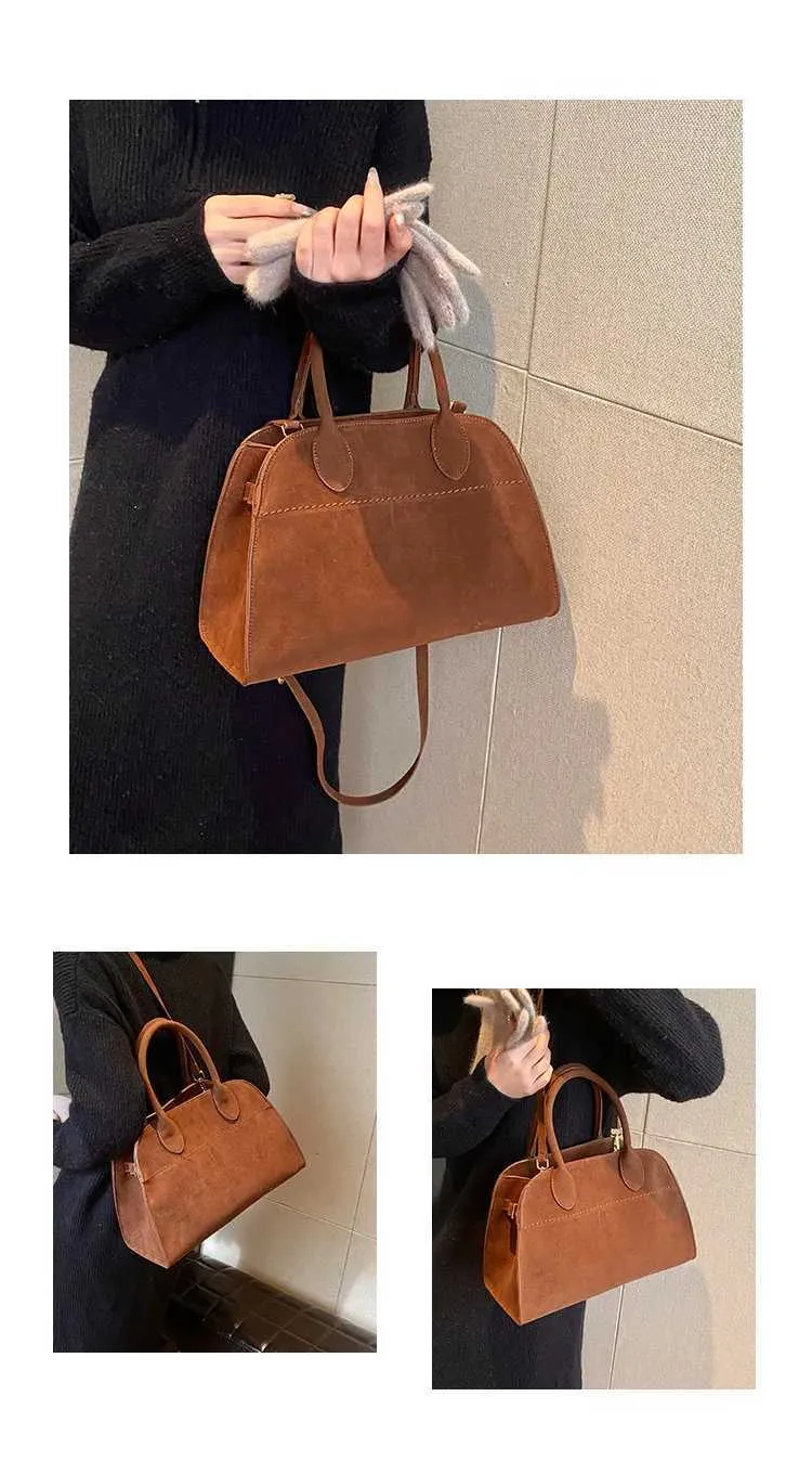 Designer Retro Suede Shoulder Bag Large Capacity Handbag Fashion_voghion.com