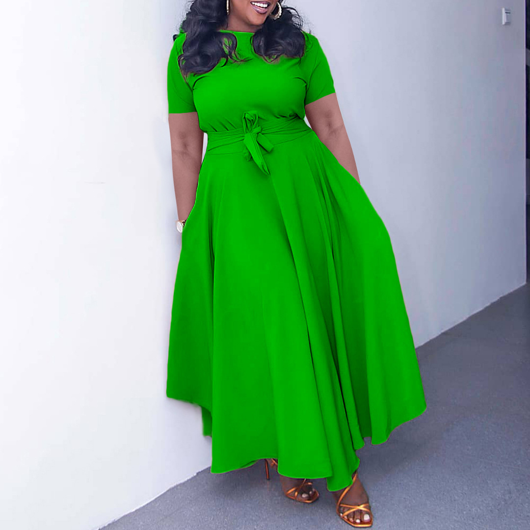 Frauen Kleidung sommer neue mode temperament riemen große größe außenhandel kleid_voghion.com