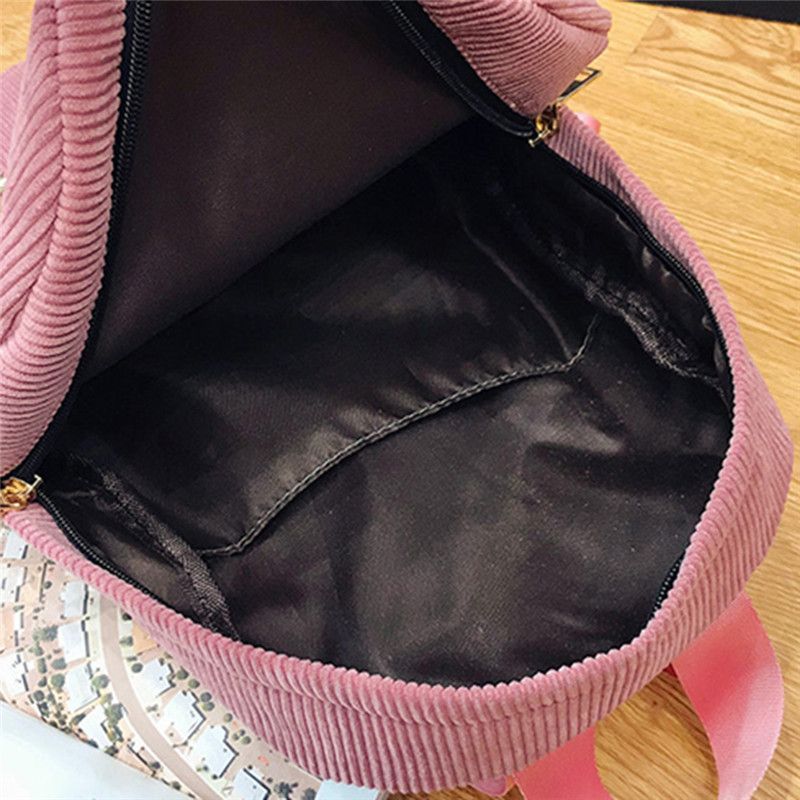 Retro-Rucksack modisch, die High School und College-Studenten, einfache Rucksäcke aus Cord für Damen, große Kapazität_voghion.com