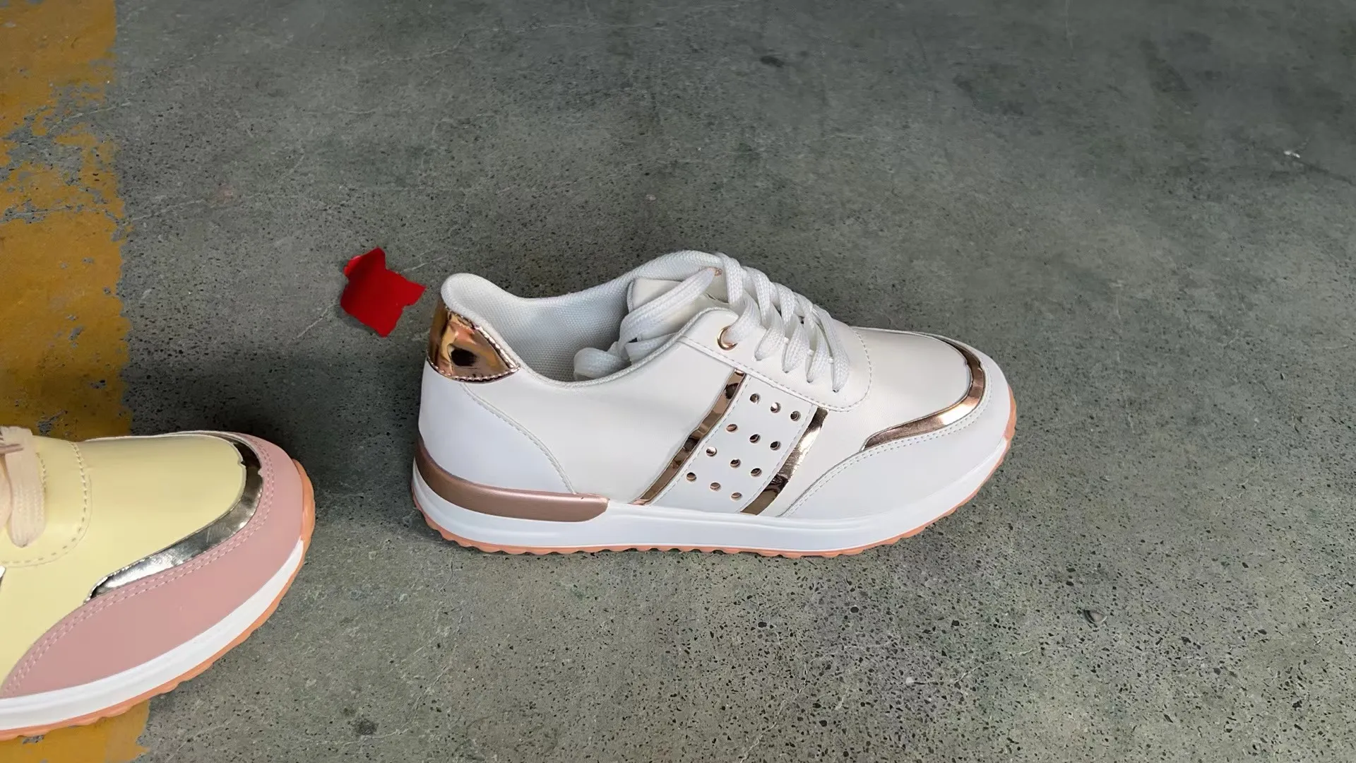 Baskets à plateforme en cuir pour femmes, chaussures de Sport décontractées, Patchwork, course en plein air, vulcanisées, 2023_voghion.com