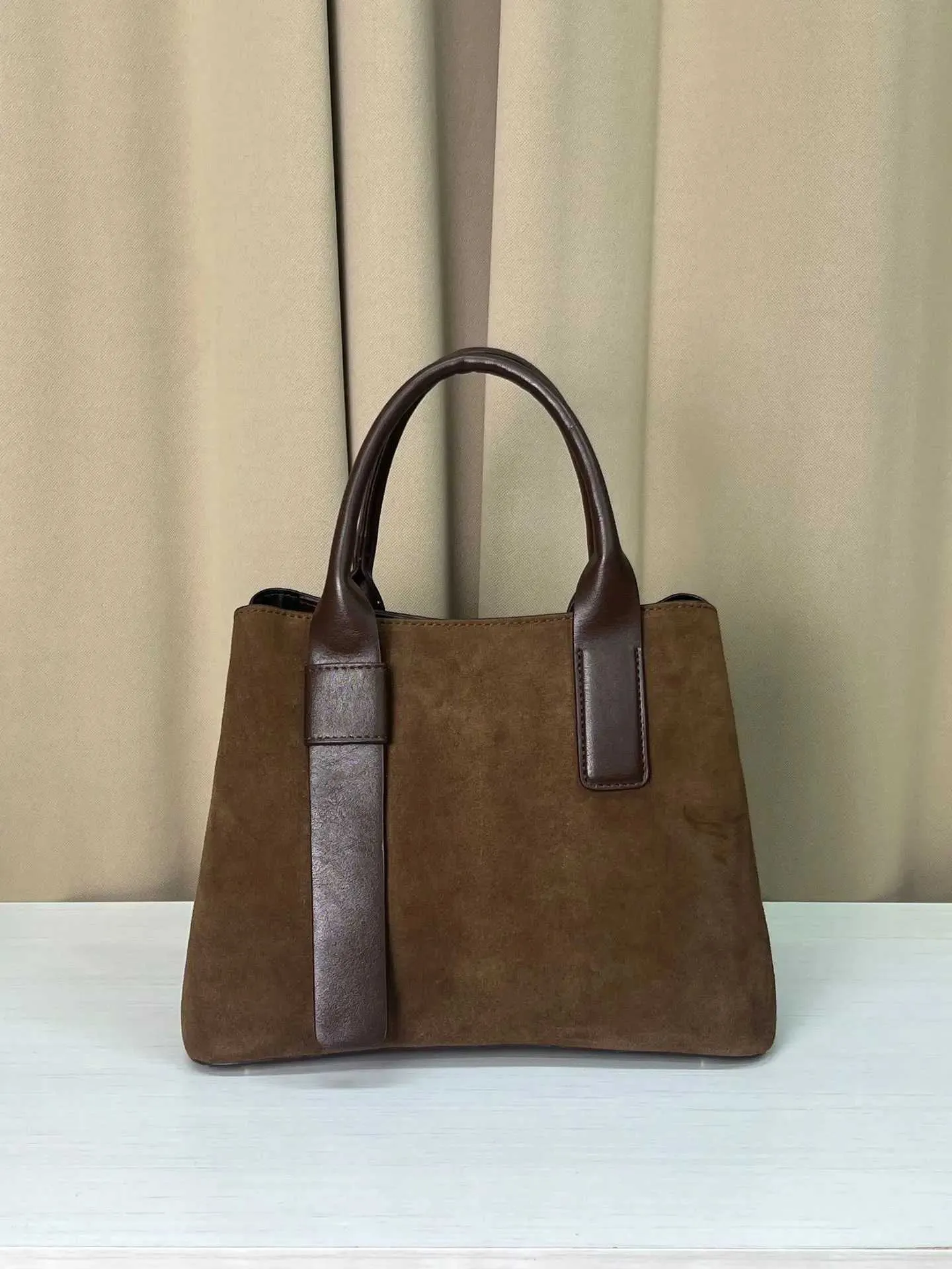 Sacs à main en daim texturé pour femmes, élégant, solide, poignée en PU, carré, grande capacité, pour les déplacements quotidiens, bandoulière souple_voghion.com