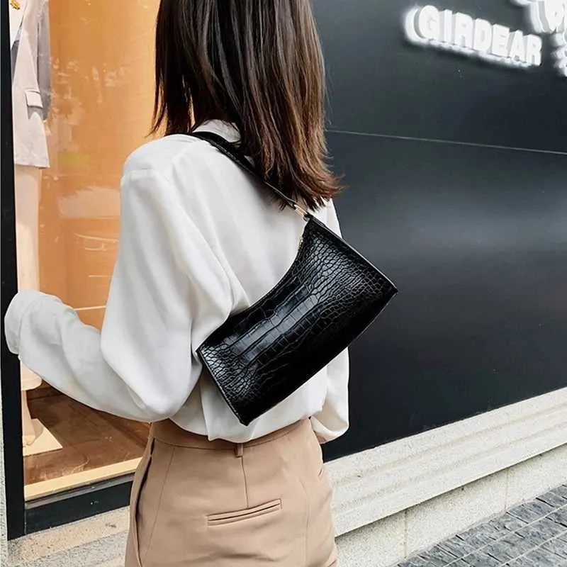 Schëllertaschen aus franséischem Stil Einfach PU-Leder Achselhöhle Portemonnaie Kleng Handtasche Ënneraarm Ba241104_voghion.com